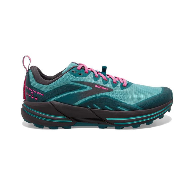 Brooks Cascadia 16 Flexible Women's Trail Running Shoes - Porcelain/Blue Coral/Pink (30568-IKJV)